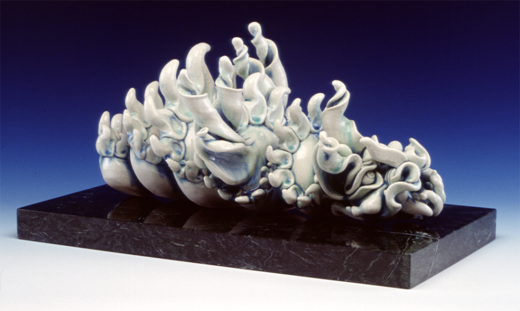 Yinglong porcelain dragon sculpture carved from solid porcelain,